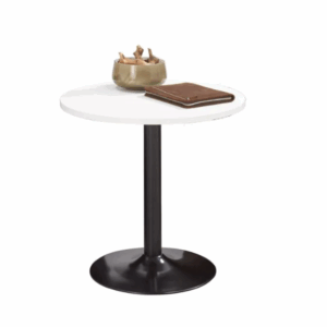 Vergadertafel 80cm rond met trompetpoot
